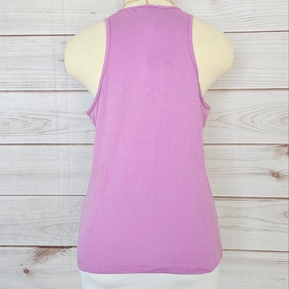 Nike Essential High Neck Tank Top in Violet Shock and Black Size Large NWT - Picture 6 of 11